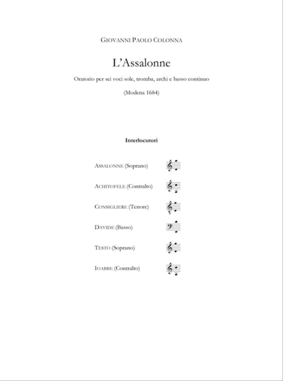 L’Assalonne (Modena 1684) - Il Mosè legato di Dio e liberator del popolo ebreo (Modena 1686). Critical Edition Choir scores gallery preview page 2