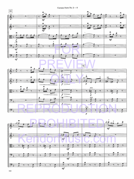 Carmen Suite No. 2 (Chanson Du Toreador, La Garde Montante) (Full Score)