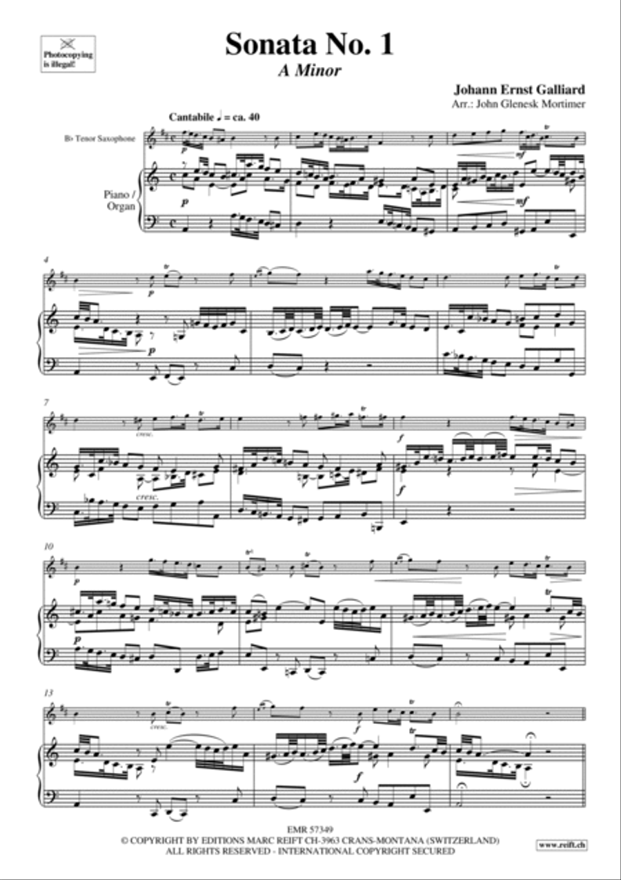 Sonata No. 1 Tenor Saxophone scores gallery preview page 4