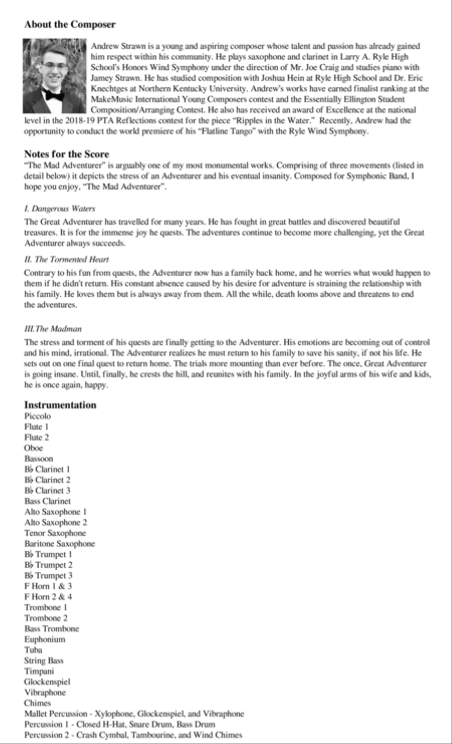 The Mad Adventurer Concert Band scores gallery preview page 2