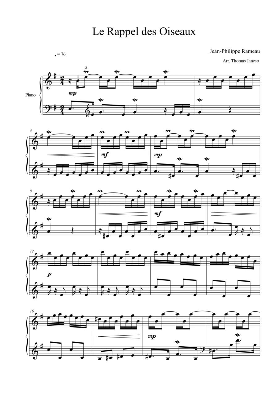 Le Rappel des oiseaux Le Rappel des oiseaux Piano Solo scores gallery preview page 1