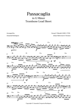 Passacaglia - Easy Trombone Lead Sheet in Gm Minor (Johan Halvorsen's Version)