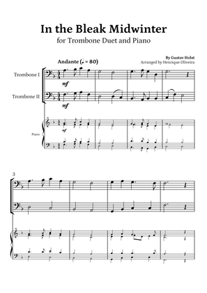 In the Bleak Midwinter (Trombone Duet and Piano) - Beginner Level