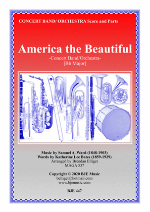 Book cover for America the Beautiful - Concert Band (with Optional Strings) Score and Parts PDF