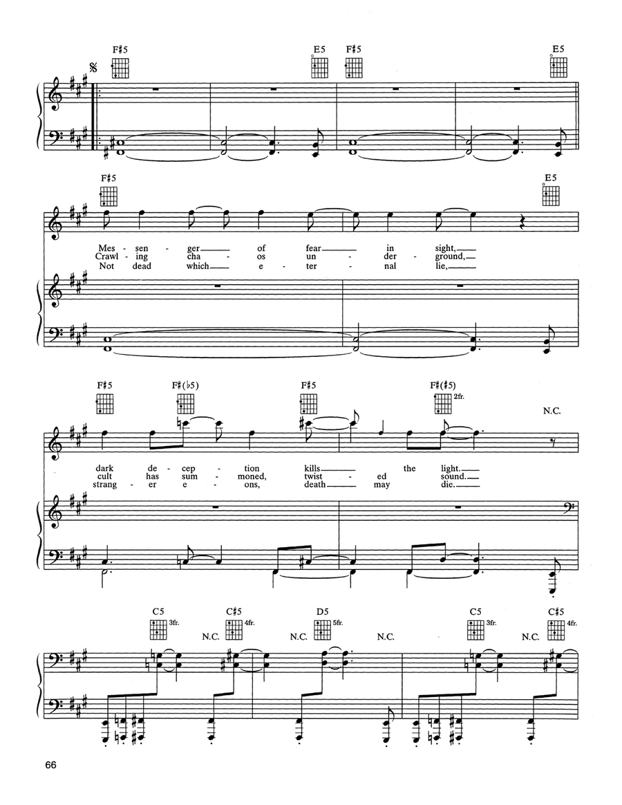The Thing That Should Not Be Piano, Vocal, Guitar scores gallery preview page 2