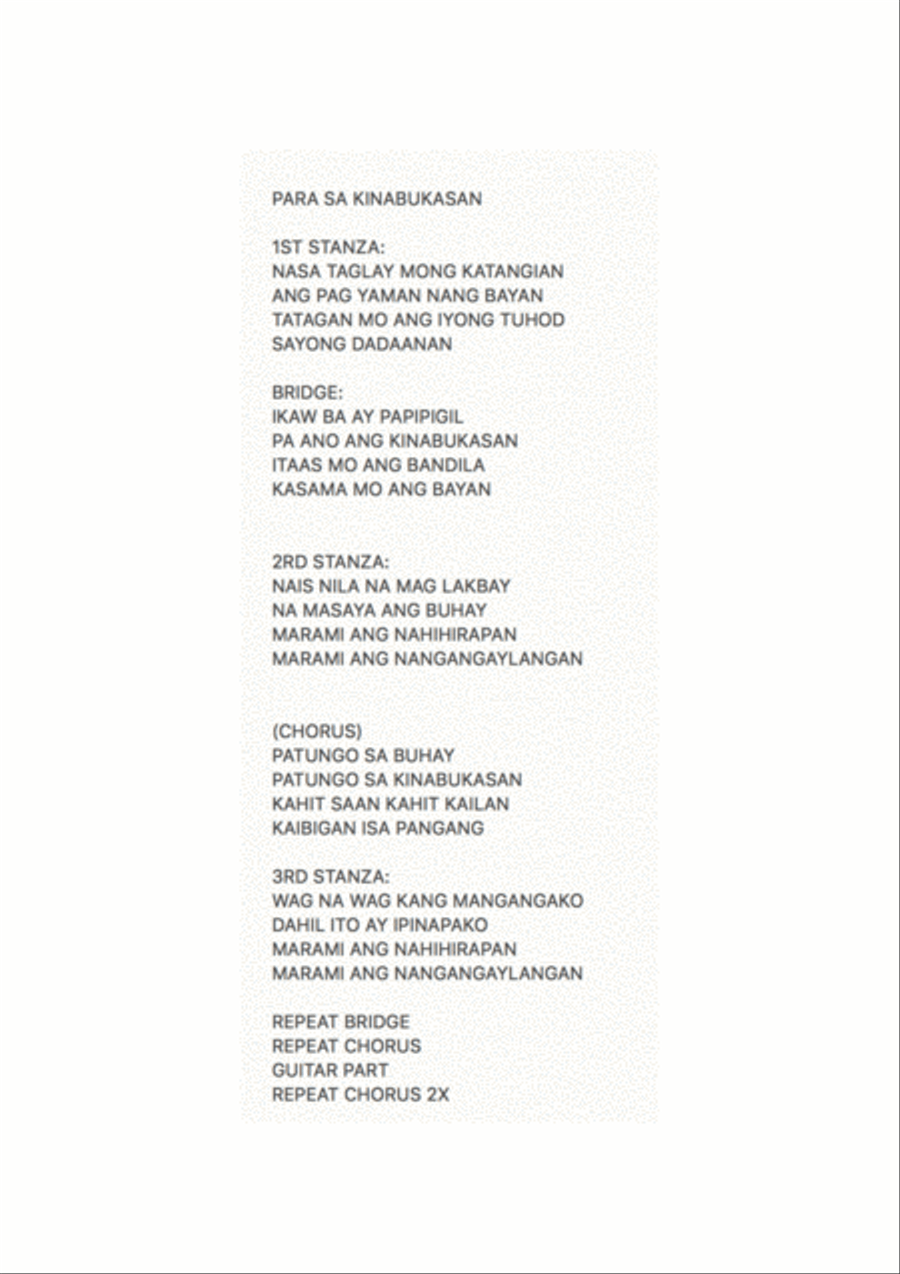 PARA SA KINABUKASAN SA scores gallery preview page 1