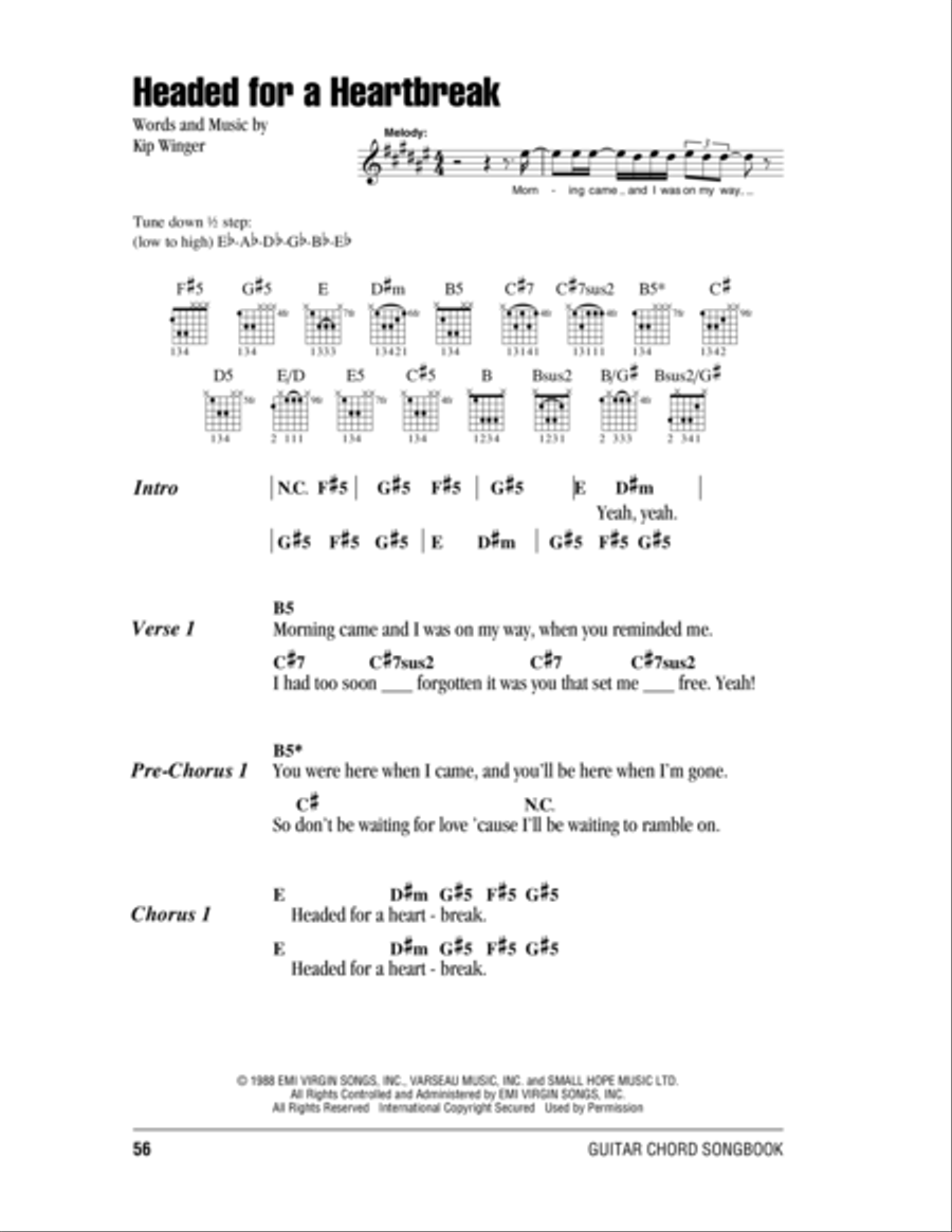 Headed For A Heartbreak Headed For A Heartbreak Acoustic Guitar scores gallery preview page 1