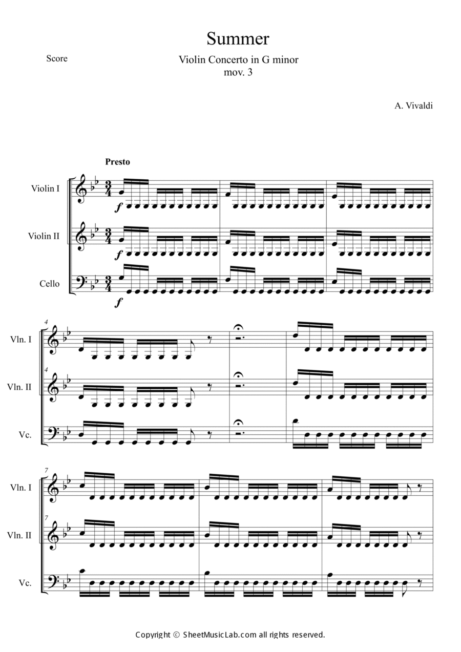 The Four Seasons: Summer 3rd Movement 