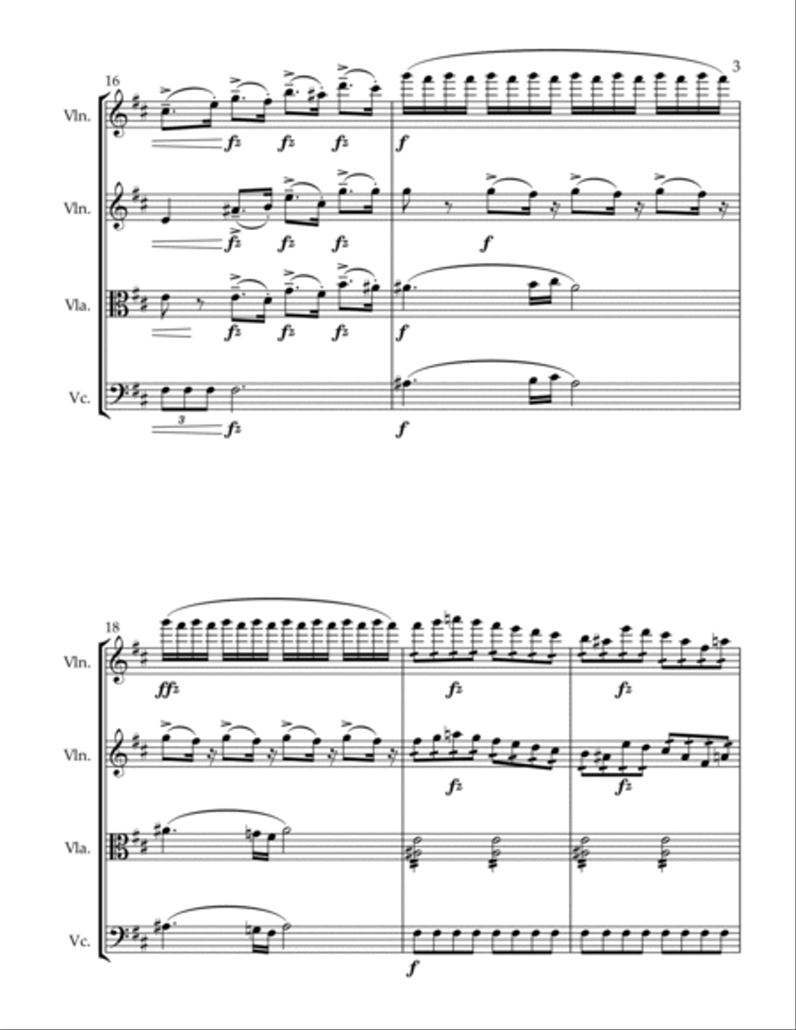 Concerto for Violoncello and Orchestra String Quartet scores gallery preview page 3