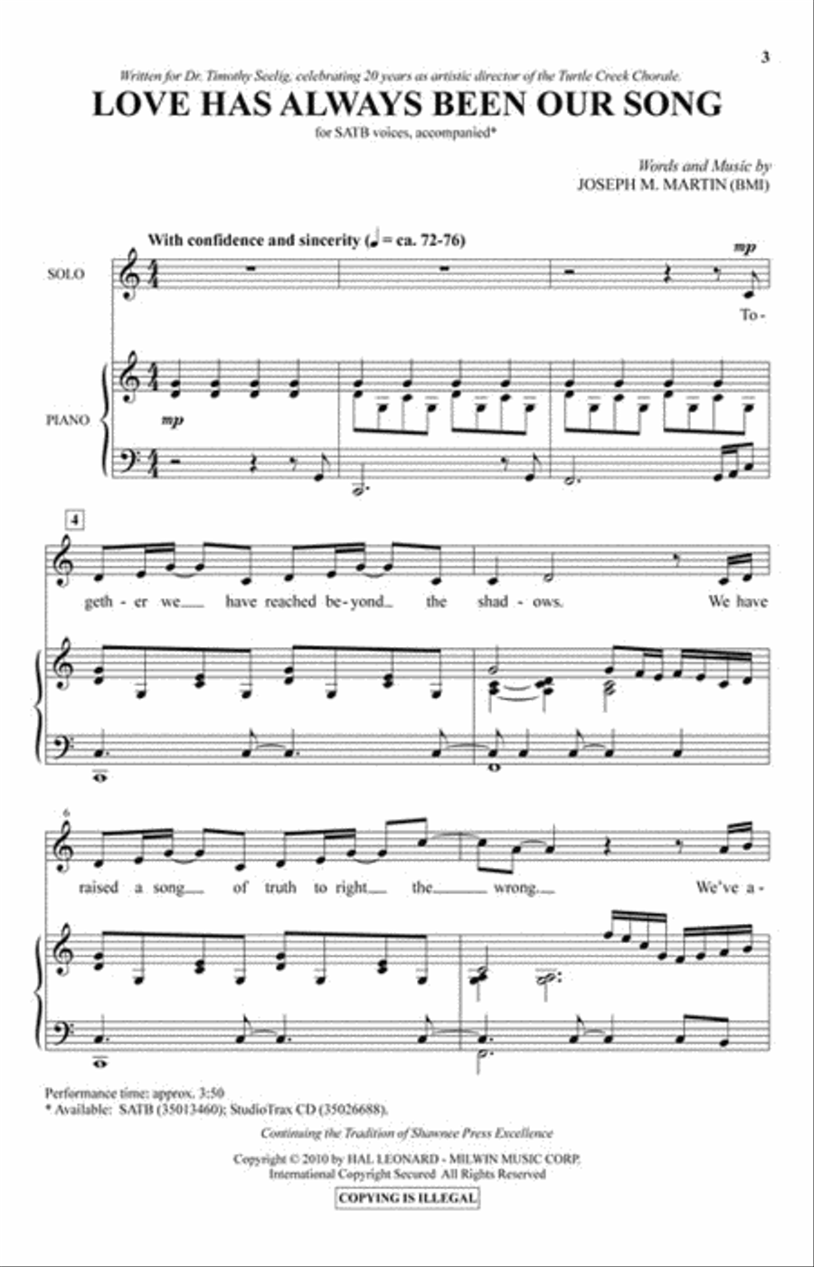Love Has Always Been Our Song 4-Part scores gallery preview page 2