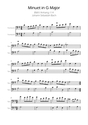 Minuet in G major BWV Anh. 114 - Bach - Trombone Duet