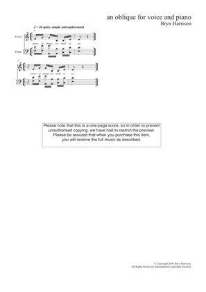 An Oblique (for mezzo-soprano and piano)