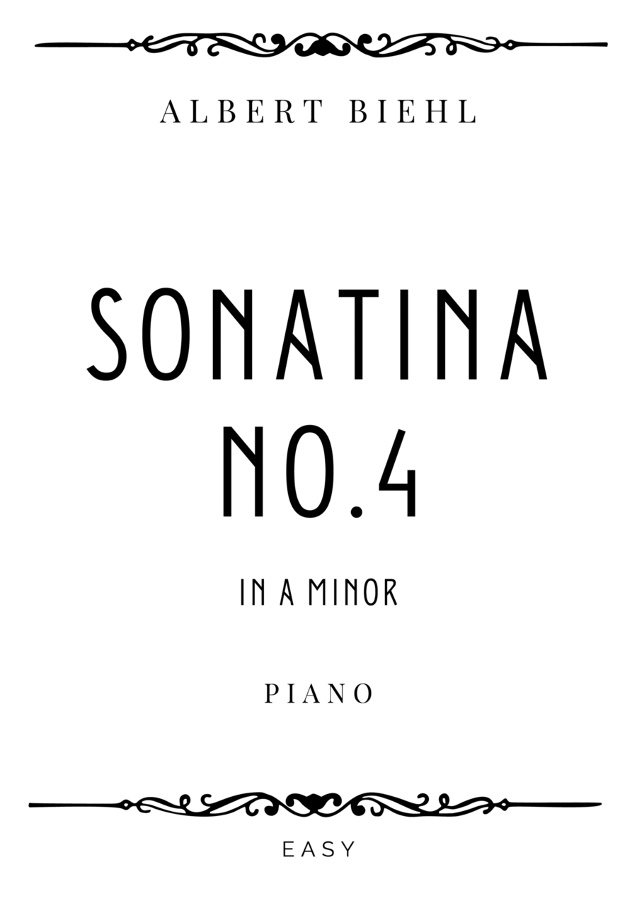 Biehl - Sonatina No. 4 Op. 94 in A minor - Easy Piano Method scores gallery preview page 1