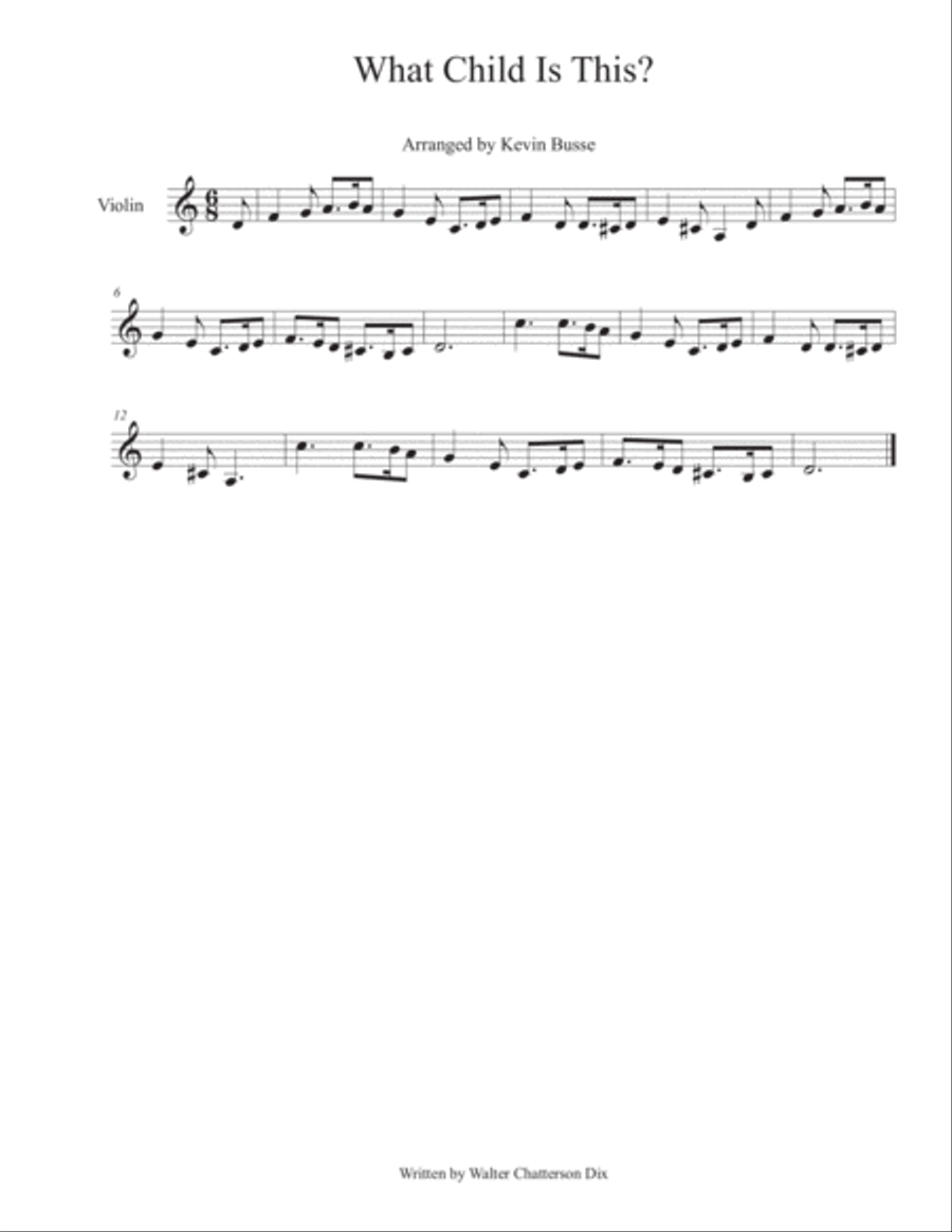 What Child Is This? - Violin Violin Solo scores gallery preview page 1