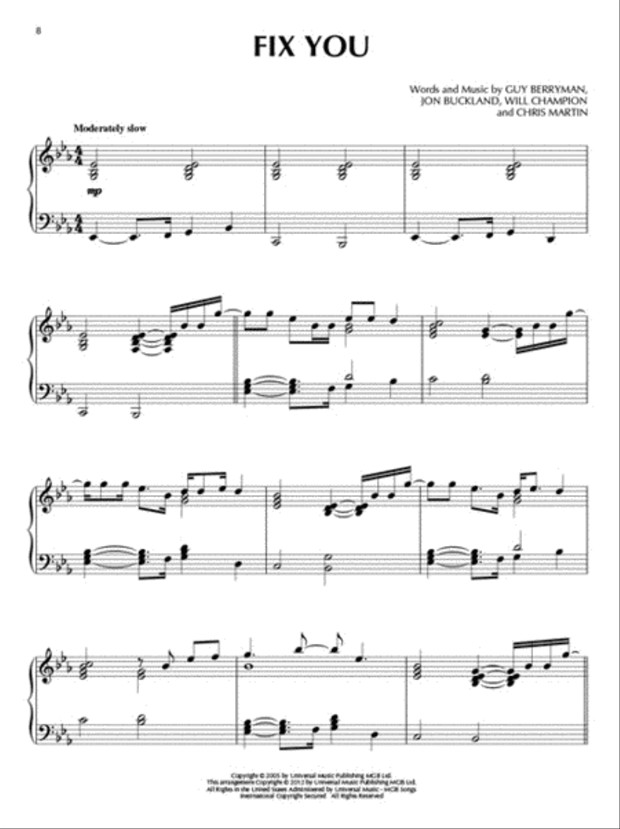 Coldplay for Piano Solo Piano Solo scores gallery preview page 4