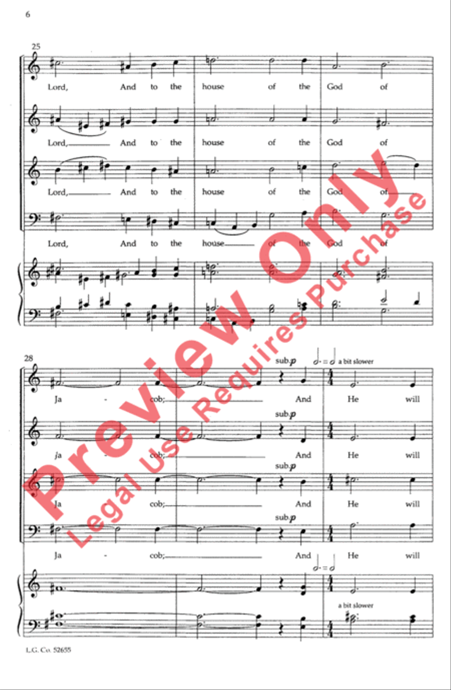 A Prophecy of Peace 4-Part scores gallery preview page 6