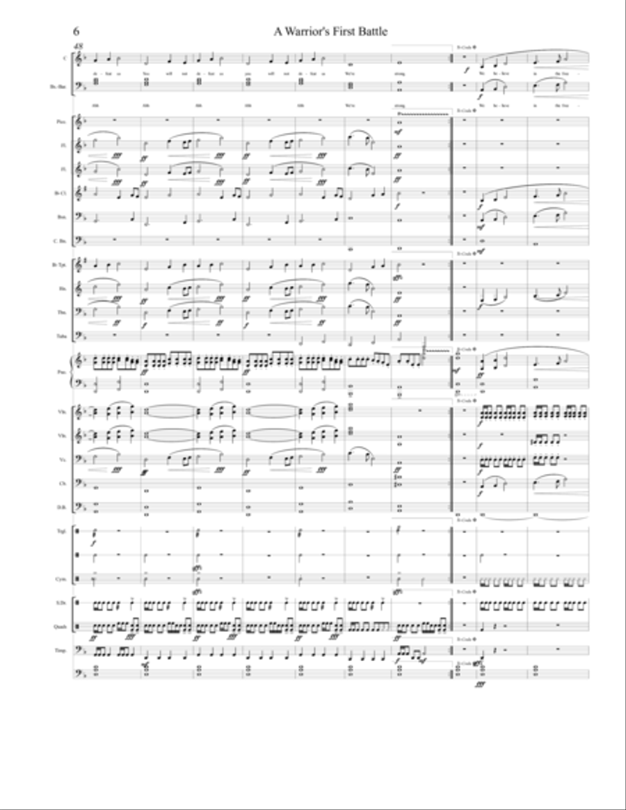 A Warrior's First Battle - For Orchestra & Choir Choir scores gallery preview page 6