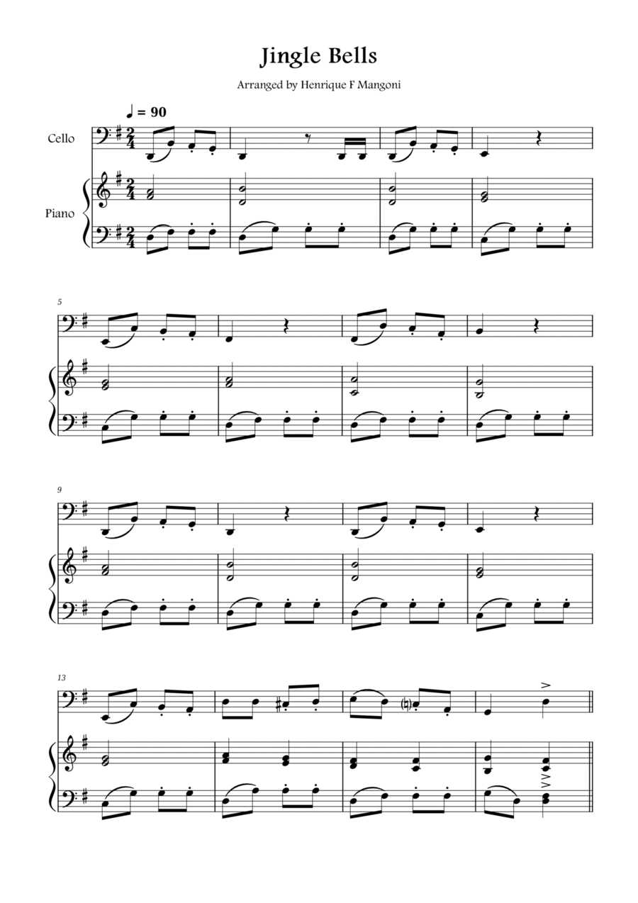 Jingle Bells Piano scores gallery preview page 1
