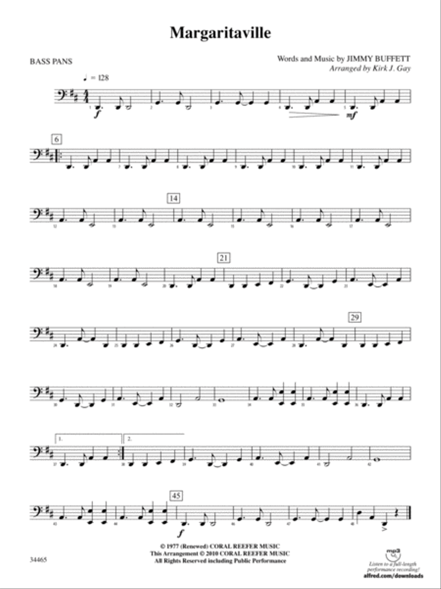Margaritaville: 4th Percussion Percussion scores gallery preview page 1