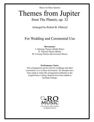 Themes from Jupiter for Brass Quintet
