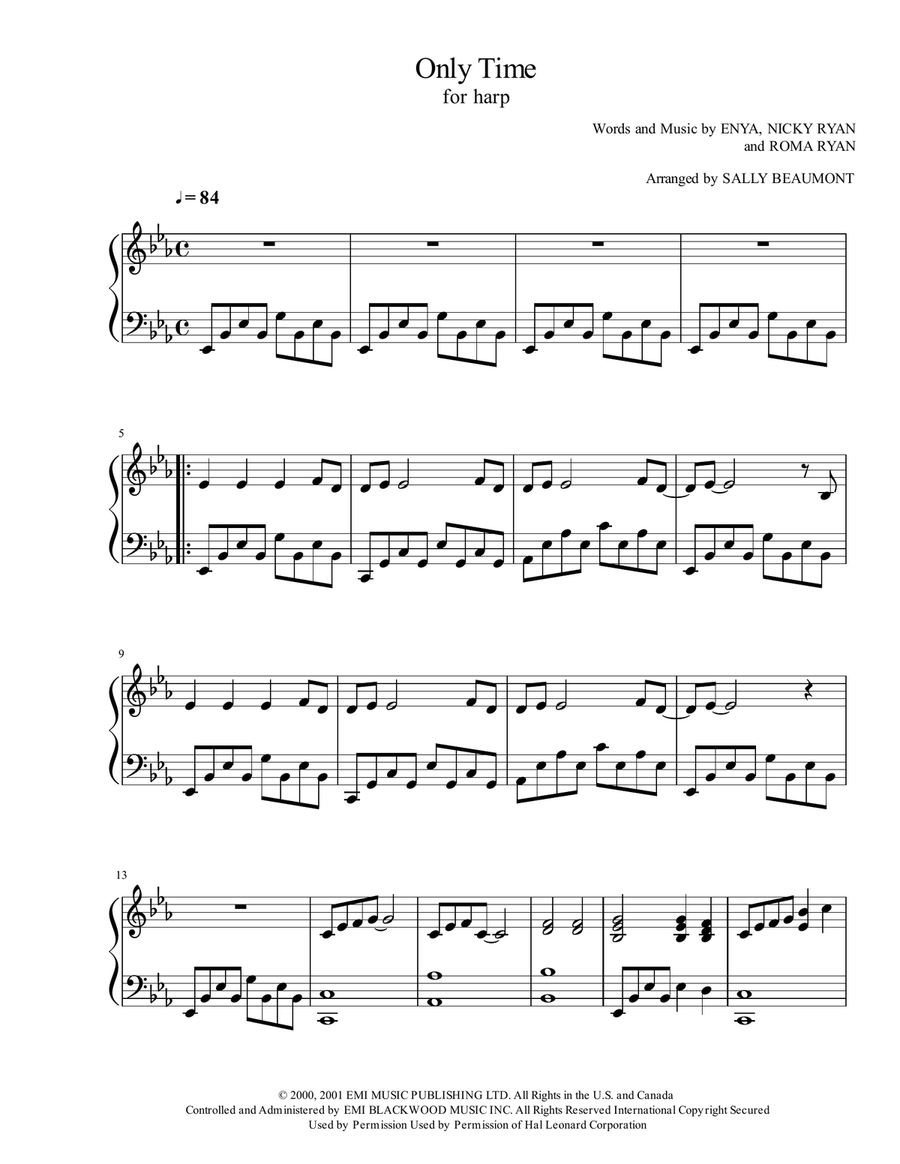 Only Time Harp scores gallery preview page 1