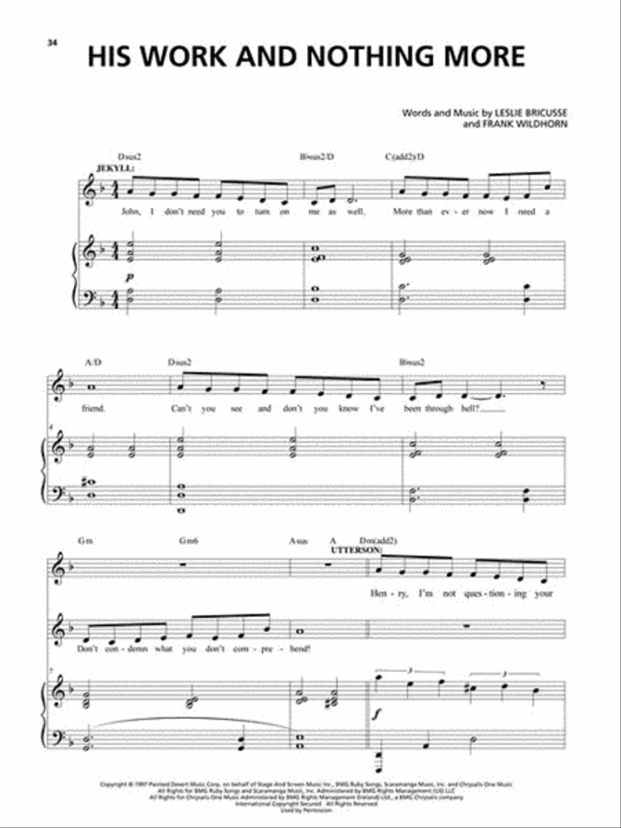 Jekyll & Hyde: The Musical Piano, Vocal, Guitar scores gallery preview page 3