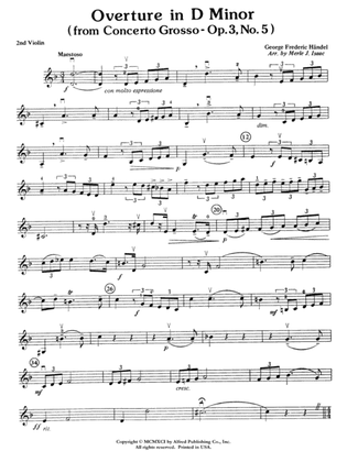 Overture in D minor (Concerto Grosso): 2nd Violin