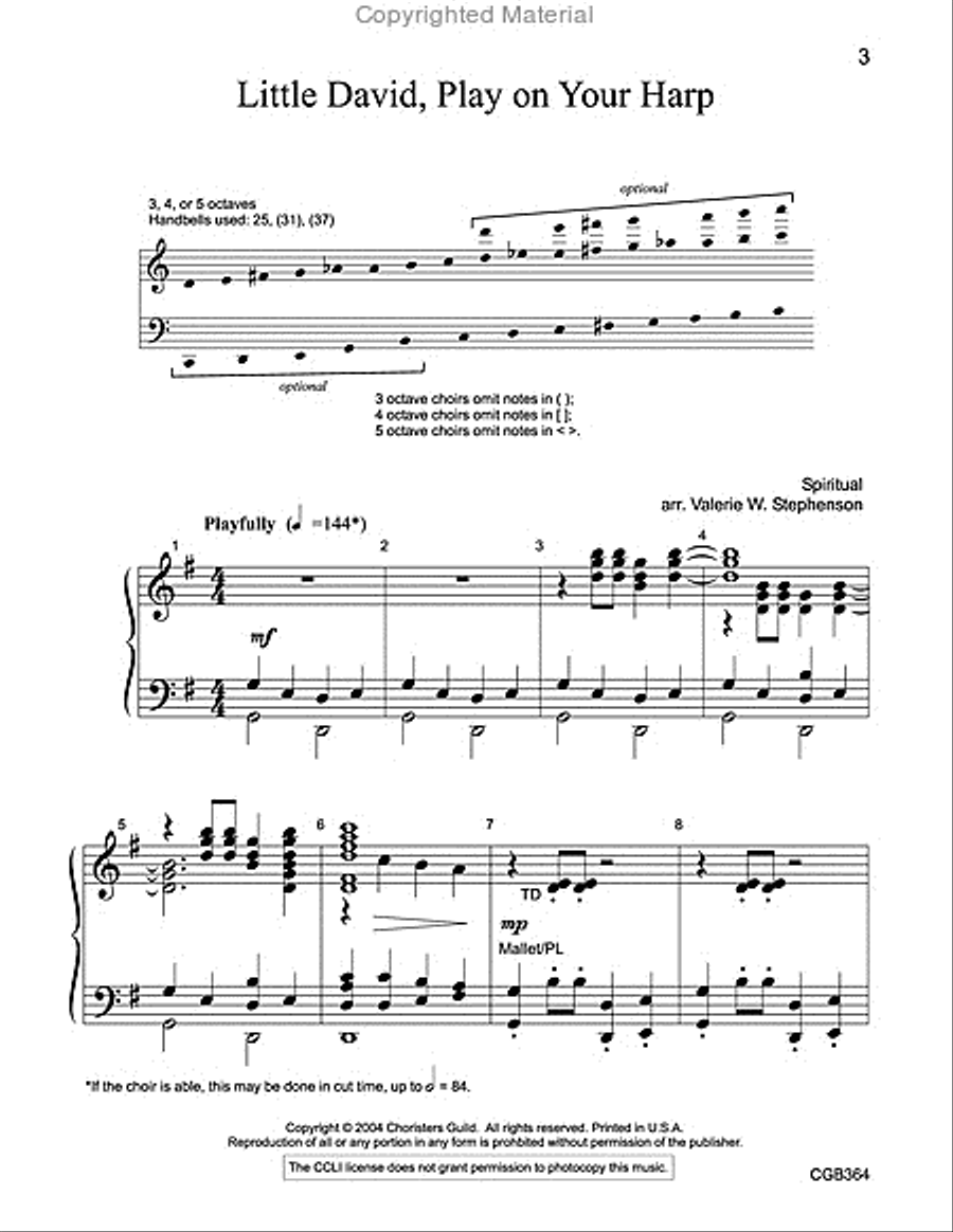Little David Play on Your Harp Handbell Choir scores gallery preview page 2