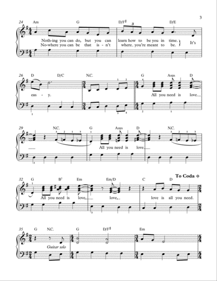 All You Need Is Love Voice scores gallery preview page 3
