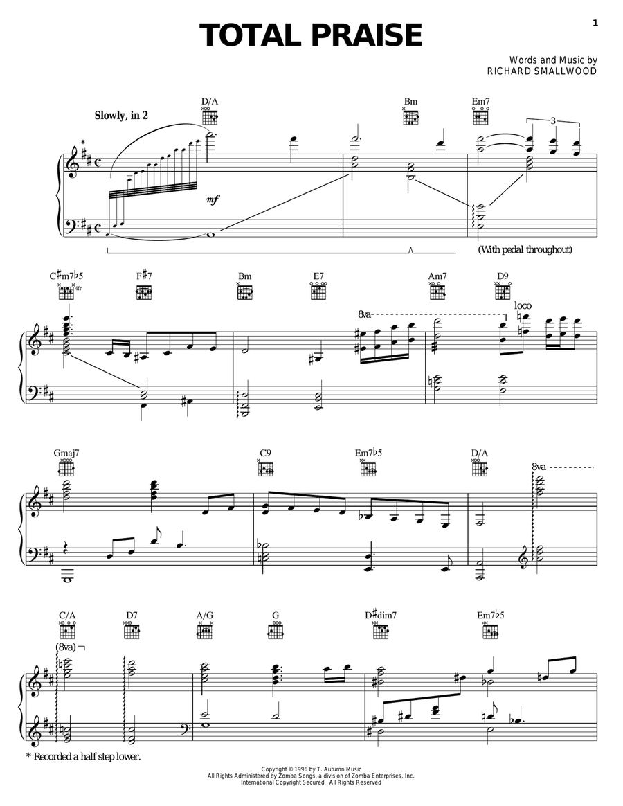 Total Praise Piano, Vocal, Guitar scores gallery preview page 1