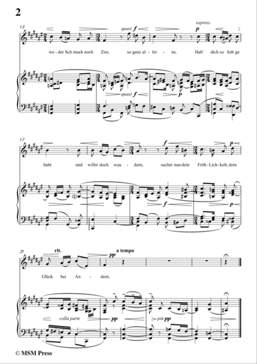 Reger-Volkslied in F sharp Major,for Voice and Piano Voice Solo scores gallery preview page 4
