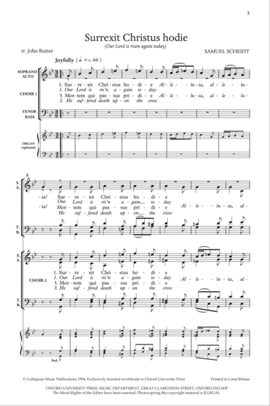 Surrexit Christus hodie (Our Lord is risen again today) 4-Part scores gallery preview page 2