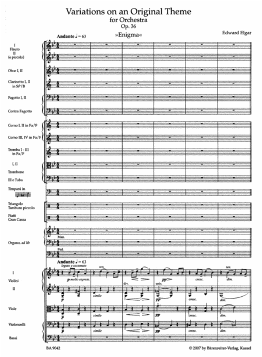 Variations on an Original Theme for Orchestra op. 36 'Enigma' Orchestra scores gallery preview page 2