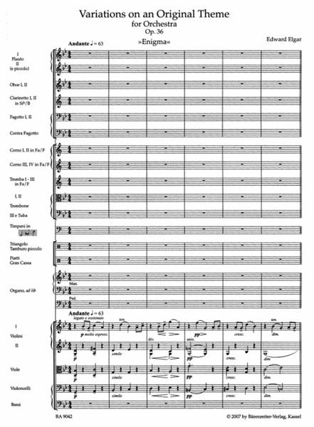 Variations on an Original Theme for Orchestra op. 36 'Enigma'