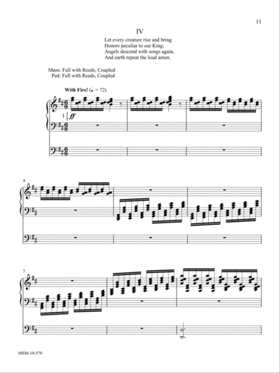 Variations on Jesus Shall Reign (Duke Street) Organ scores gallery preview page 5