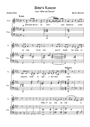Dido`s Lament F-minor Low and Medium voice Modified arrangement