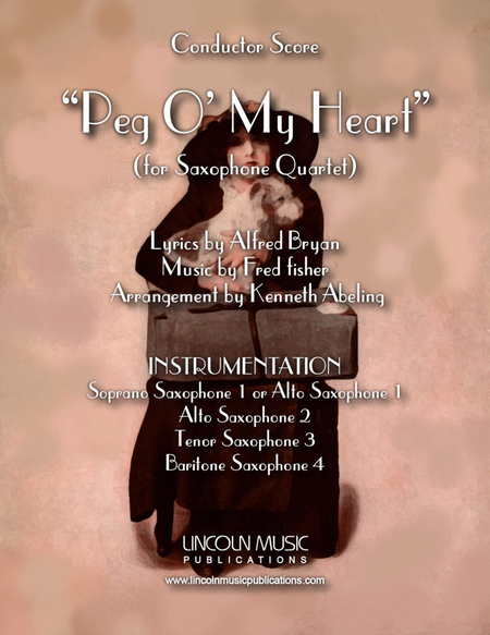 Peg O My Heart (for Saxophone Quartet SATB or AATB) image number null