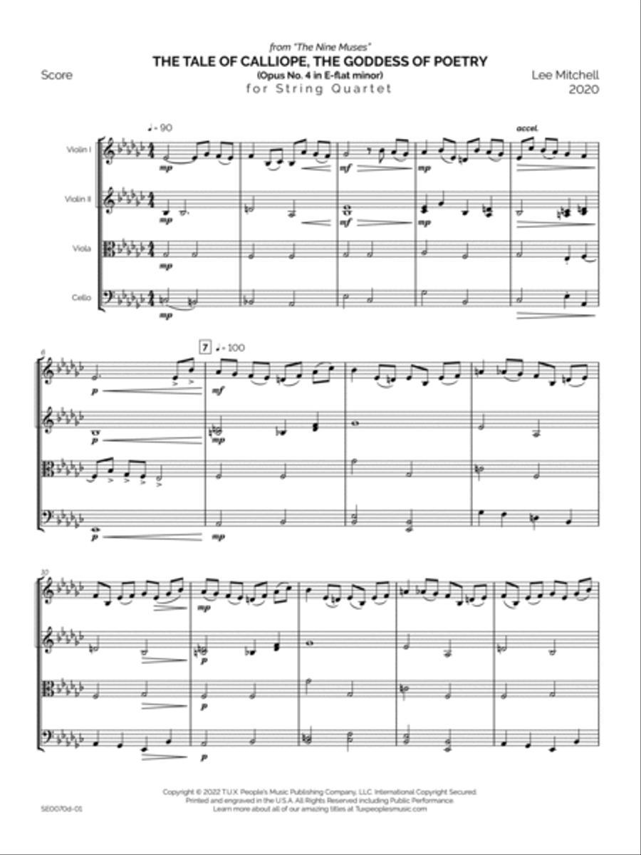 The Tale of Calliope The Tale of Calliope String Quartet scores gallery preview page 4