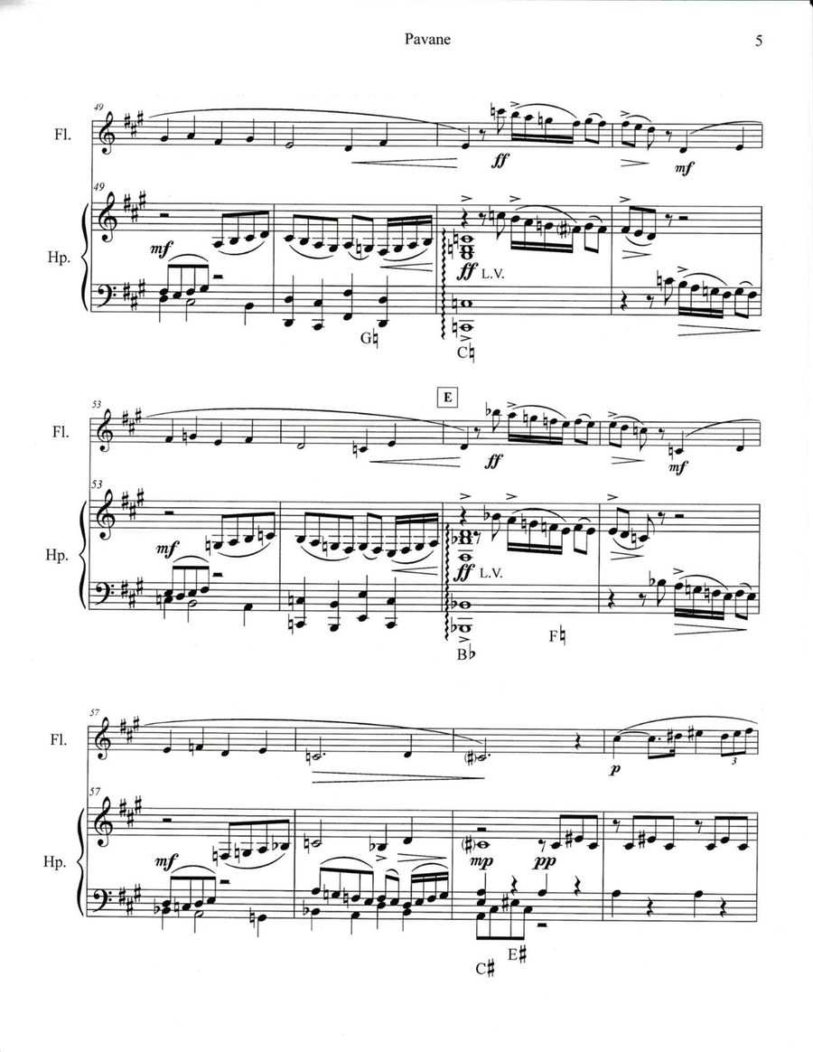 Pavane, op.50 Flute scores gallery preview page 5