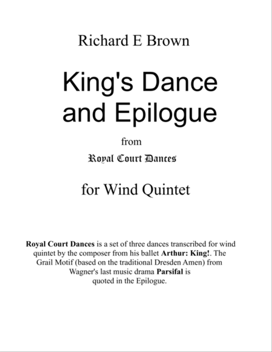 King's Dance and Epilogue - Wind Quintet image number null