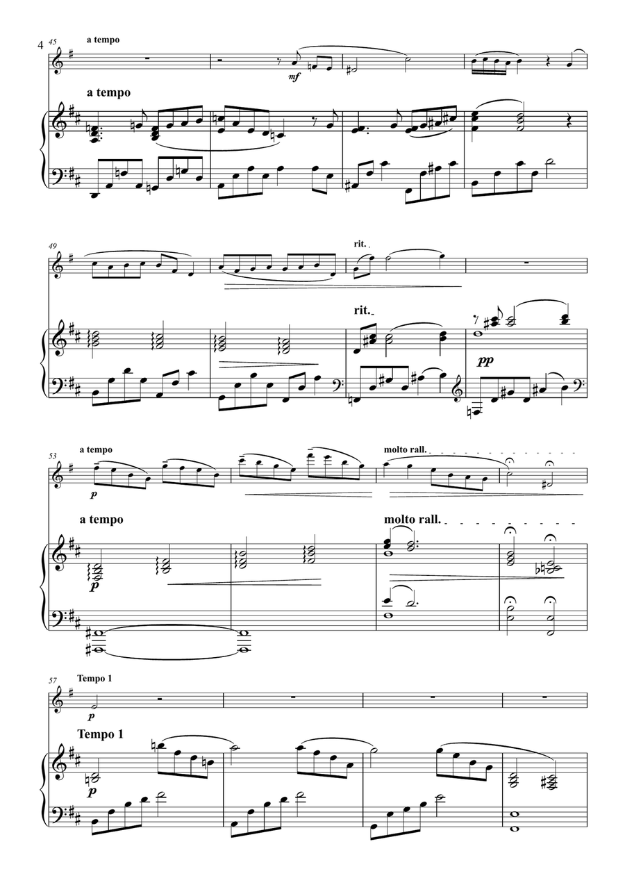 Ballade in B minor for Alto flute and Piano. Flute Solo scores gallery preview page 5