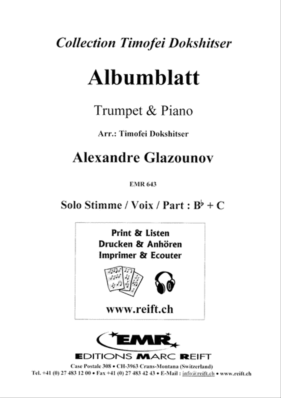 Albumblatt Trumpet Solo scores gallery preview page 2