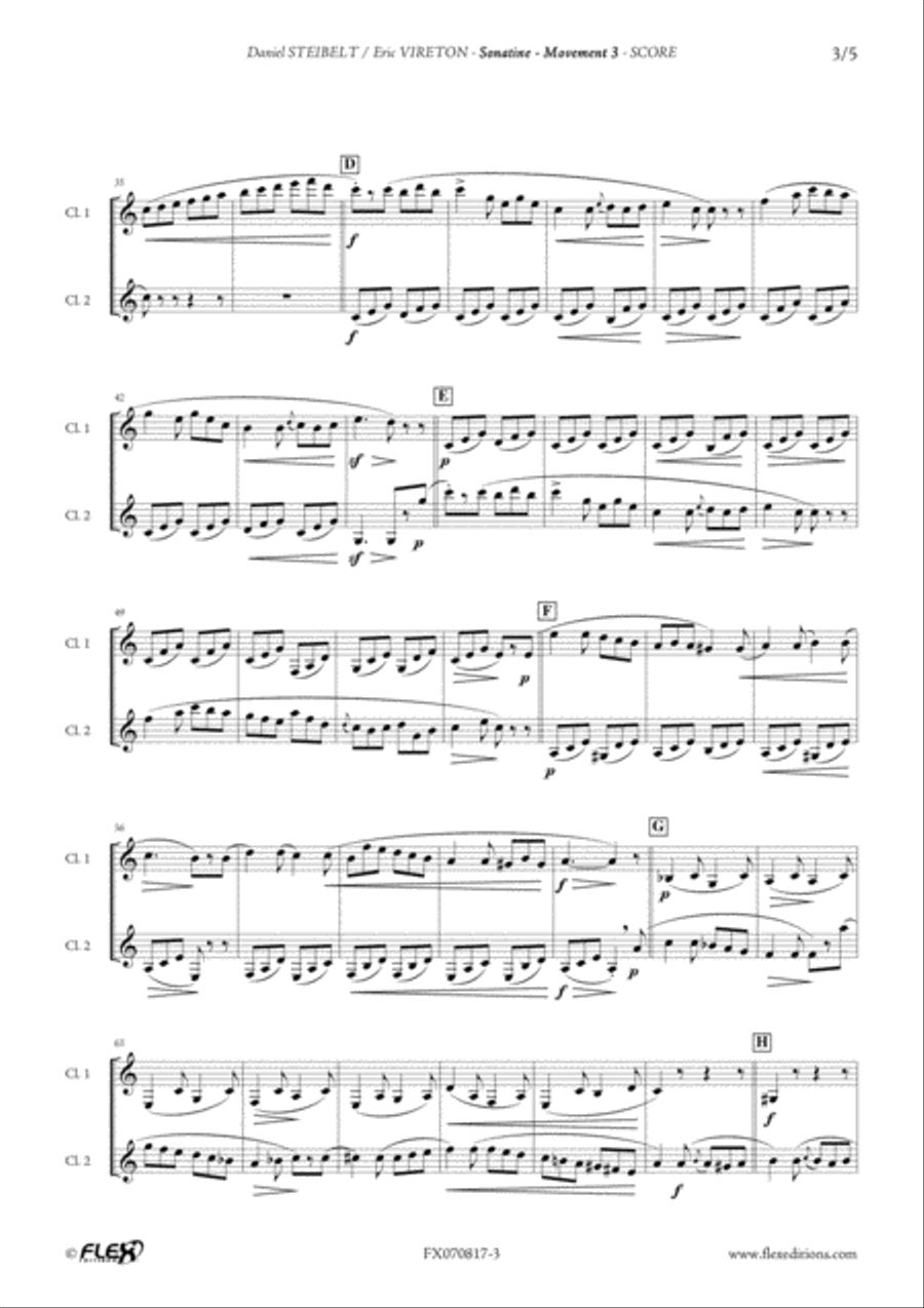 Sonatine - Movement 3 Sonatine - Movement 3 Clarinet Duet scores gallery preview page 3