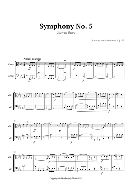 Symphony No. 5 by Beethoven for Viola and Cello image number null