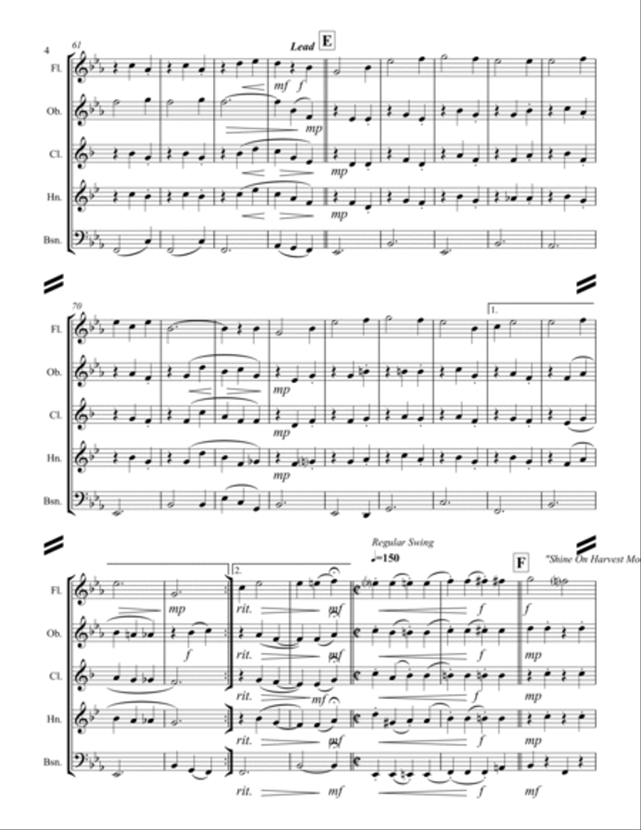 Sing-along Medley #2 (for Woodwind Quintet) Woodwind Quintet scores gallery preview page 5