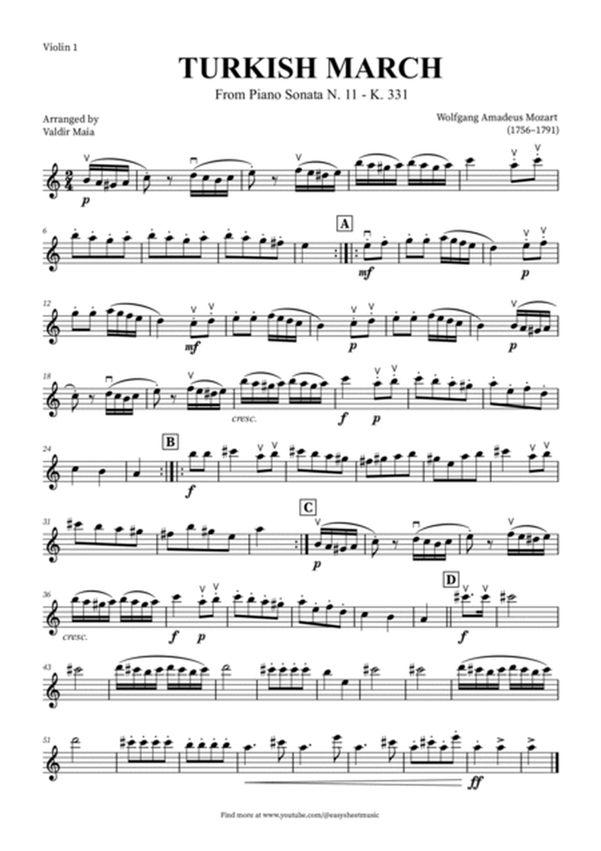 Turkish March - String Quintet and Piano + CHORDS image number null
