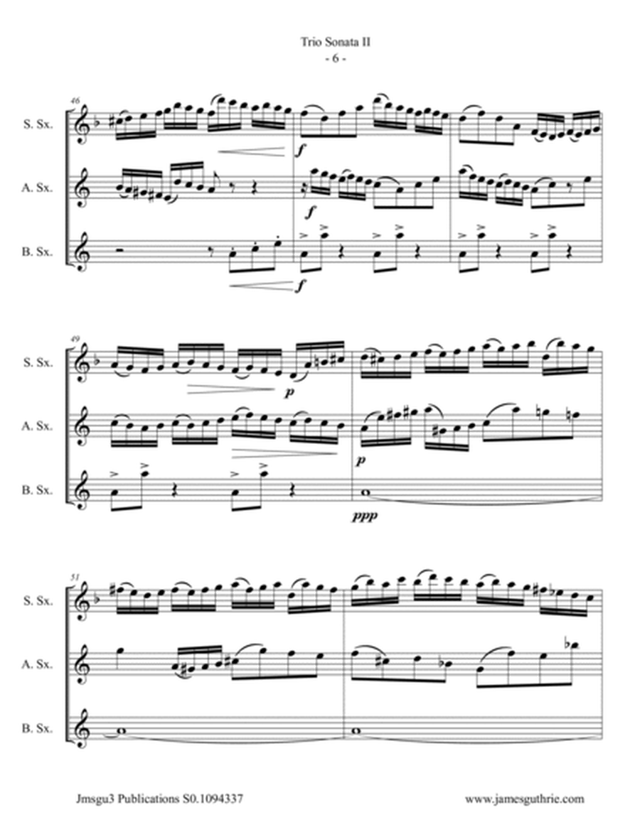 BACH: Trio Sonata No. 2 BWV 526 for Sax Trio image number null