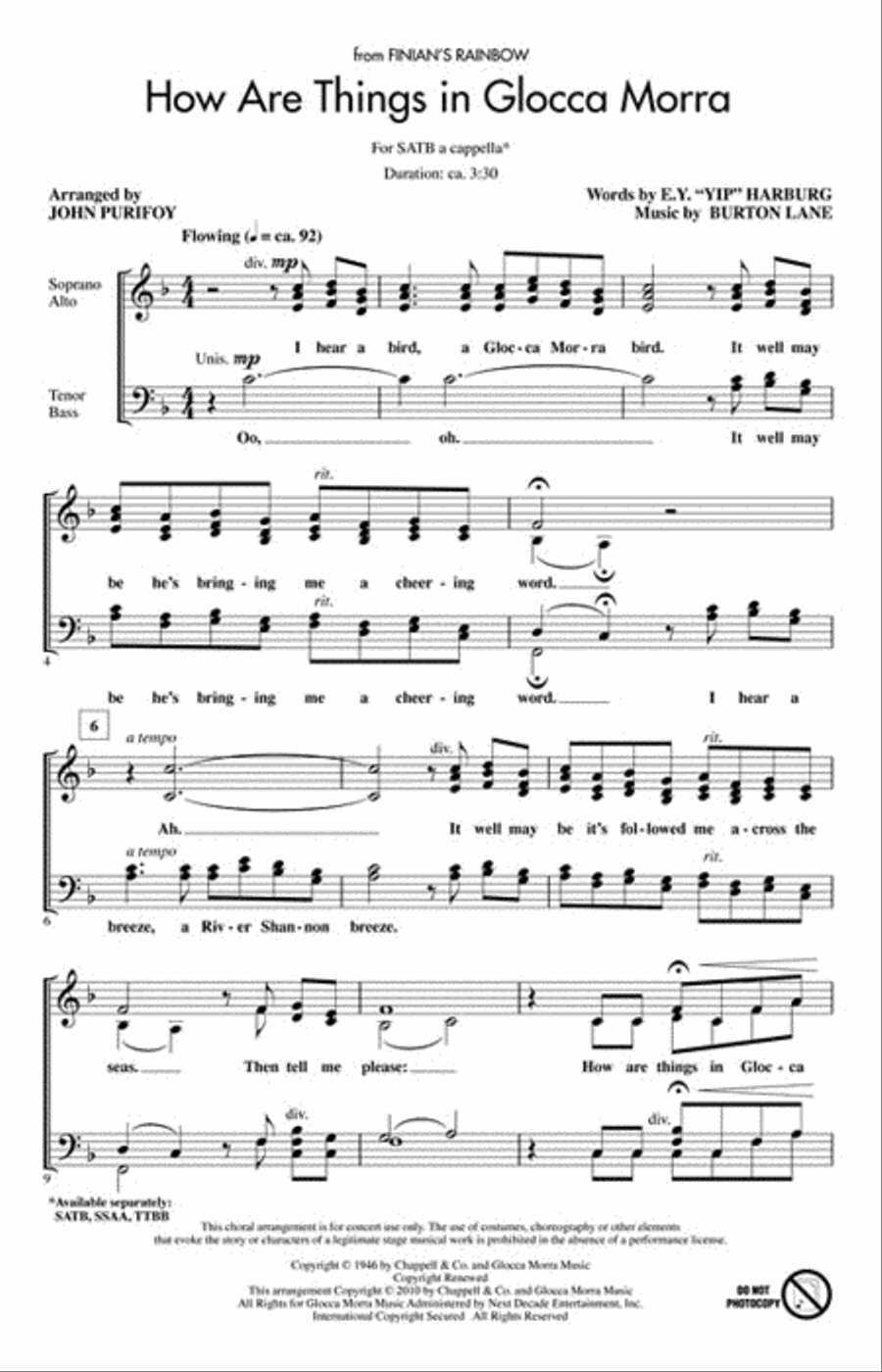 How Are Things in Glocca Morra 4-Part scores gallery preview page 2