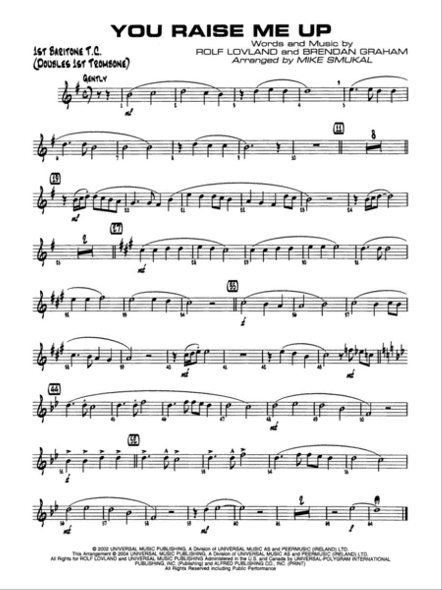 You Raise Me Up: Baritone T.C. Jazz Ensemble scores gallery preview page 1