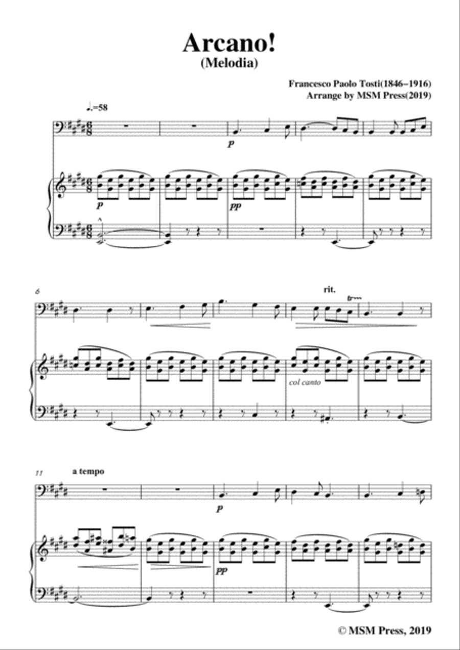 Tosti-Arcano!, for Cello and Piano Piano scores gallery preview page 3